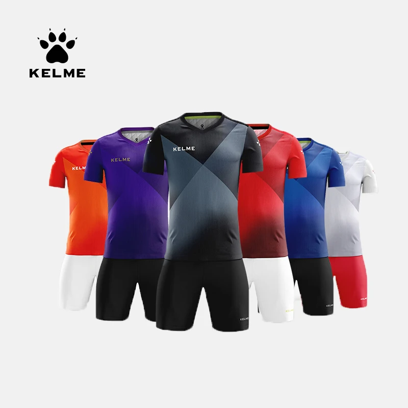 

KELME Custom Men's Soccer Jersey Football Uniforms Soccer Training Suit Original Team Jersey Short Sleeves Tracksuit 3981509