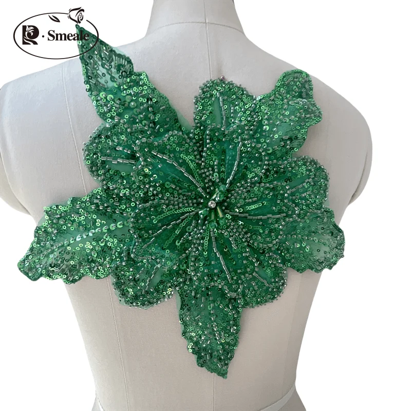 Dreilagige bestickte Perlen-Pailletten, große Applikation, große Blumen, DIY-Kleidung, Kleid, Heimdekoration, Aufnäher-Zubehör RS 253202 – Detail 19