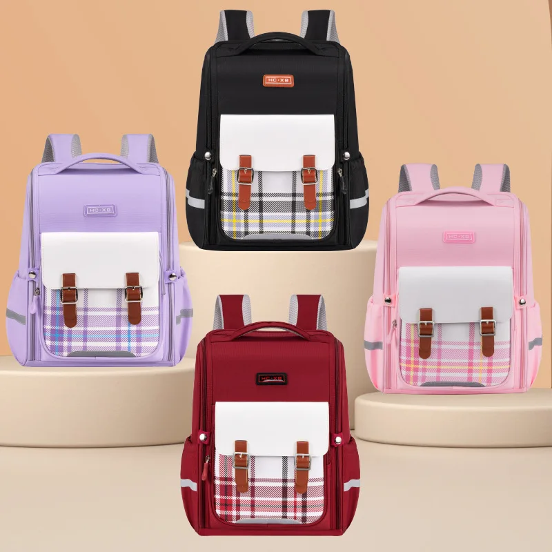 

Back Support School Backpack for Kids,British Style Bookbag for Elementary Students,Boys Girls Daypack with Ergonomic Design