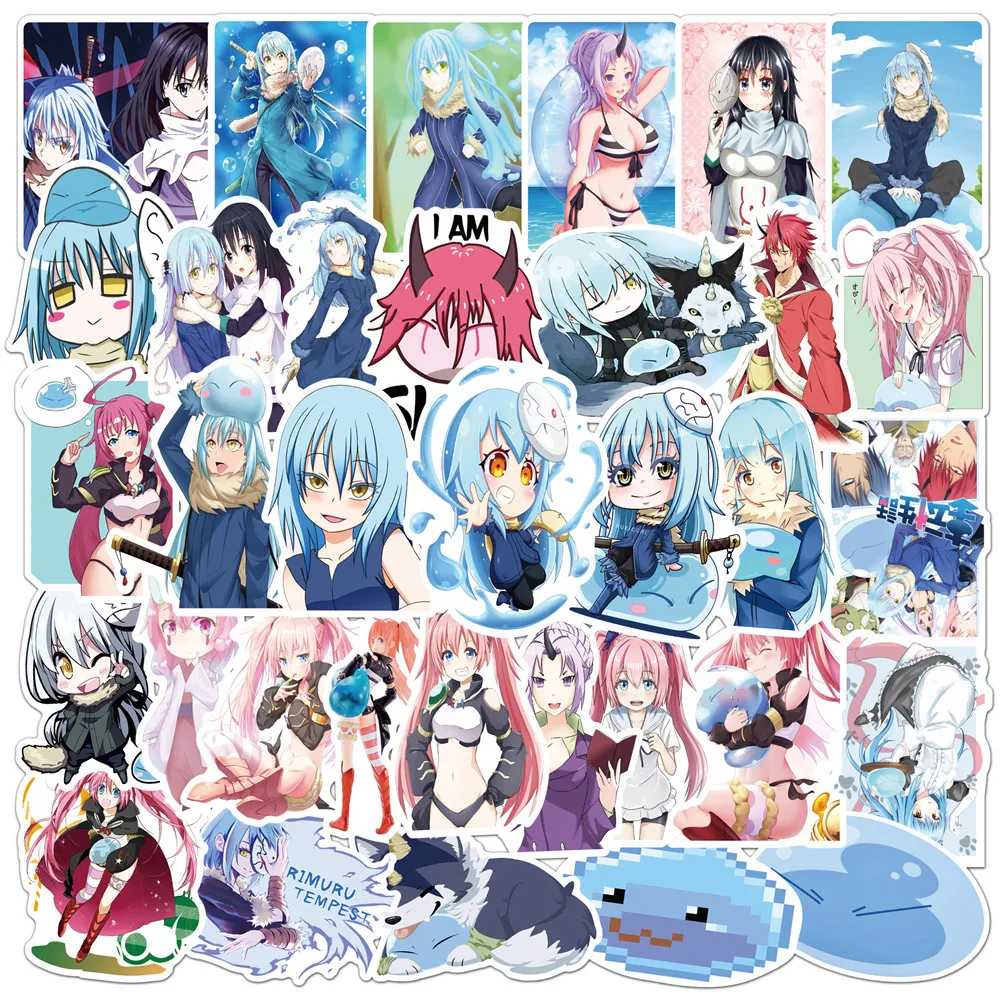 10/30/50 قطعة ملصقات Tensura مضحك Isekai أنيمي الكرتون الشارات الاطفال اللعب الثلاجة المحمول الهاتف الغيتار الدراجة سكيت الديكور