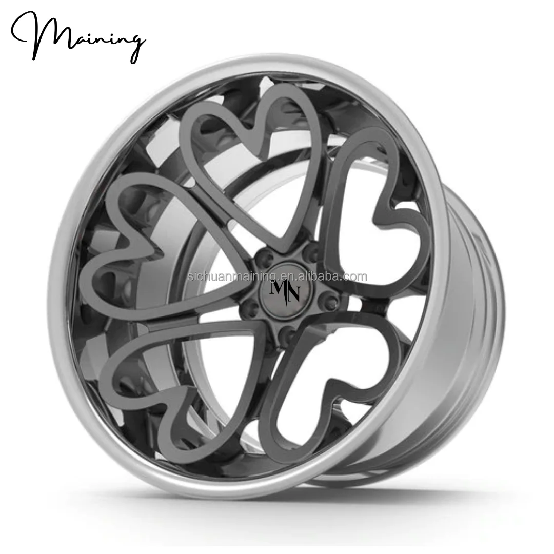 

Factory direct deliveryMN Forged Custom Heart-Shaped Car Rims Racing Hearts in Pink Black Chrome Purple New 40mm 25mm 30mm Wheel