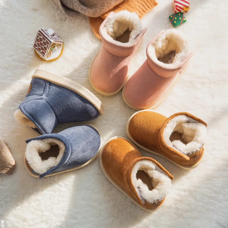 Children Snow Boots Kids Girls Boys Plush Thick Cotton Shoes Winter Children Anti-skid Baby Short Boot botas niña מגפיים Сапоги