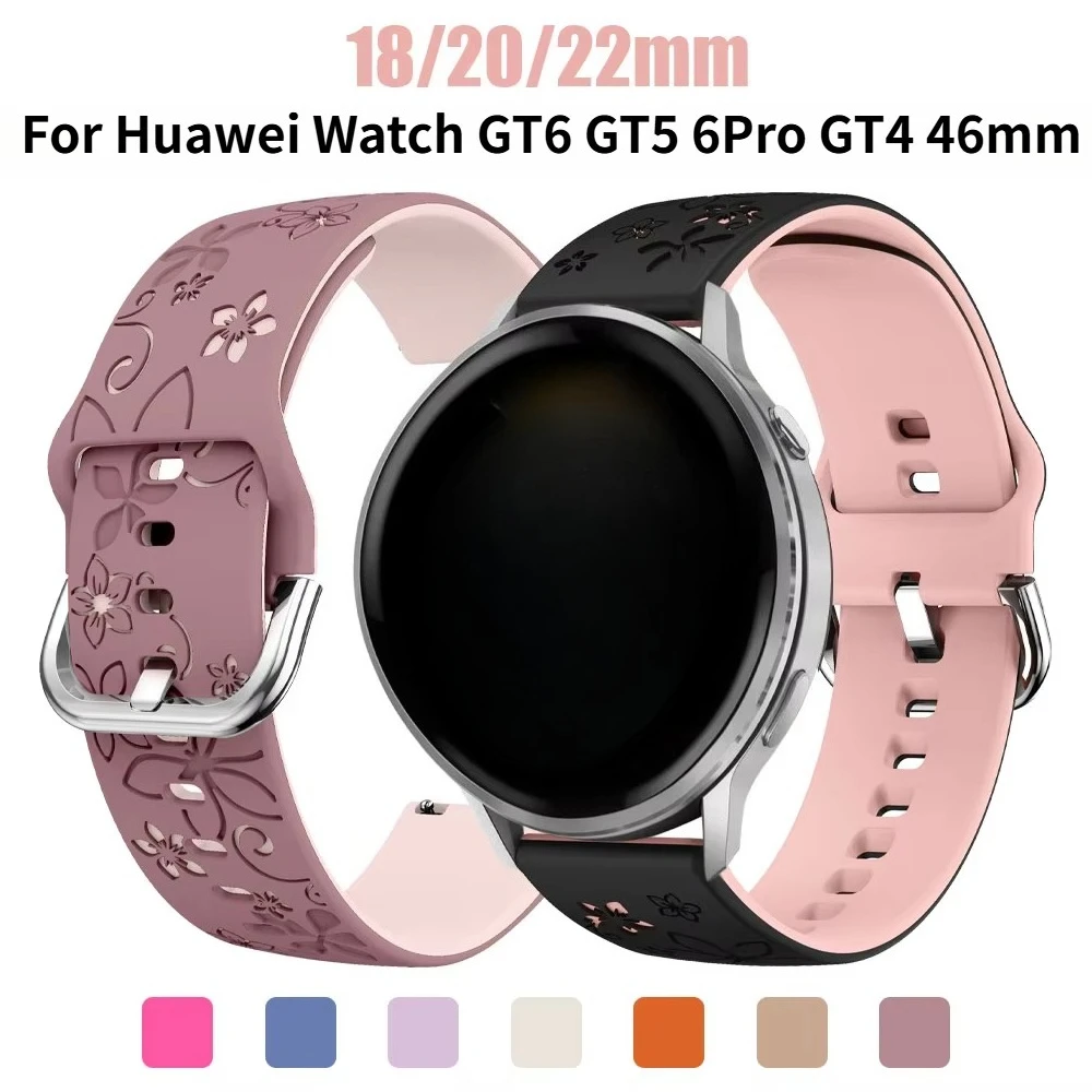 18mm 20mm 22mm Silikonarmband für Huawei Watch GT6 GT5 6Pro GT4 46mm Graviertes Armband für Samsung Galaxy Watch 7 6 5 4 Classic 5Pro
