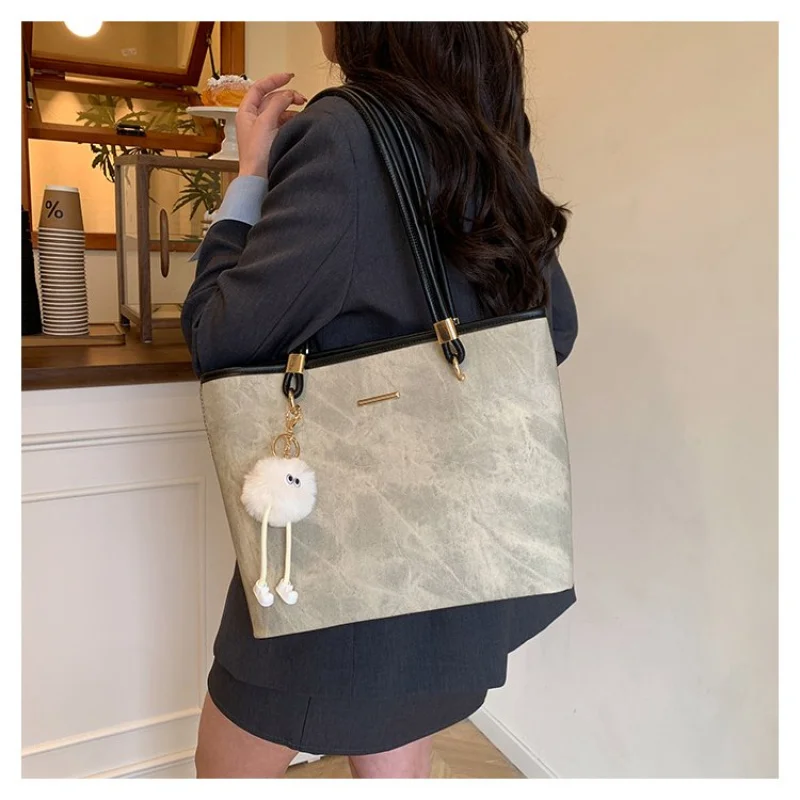

High-End Leather Shoulder Bag Women's Designer Crossbody Handbag Elegant Tote Purse Luxury Brand Ladies