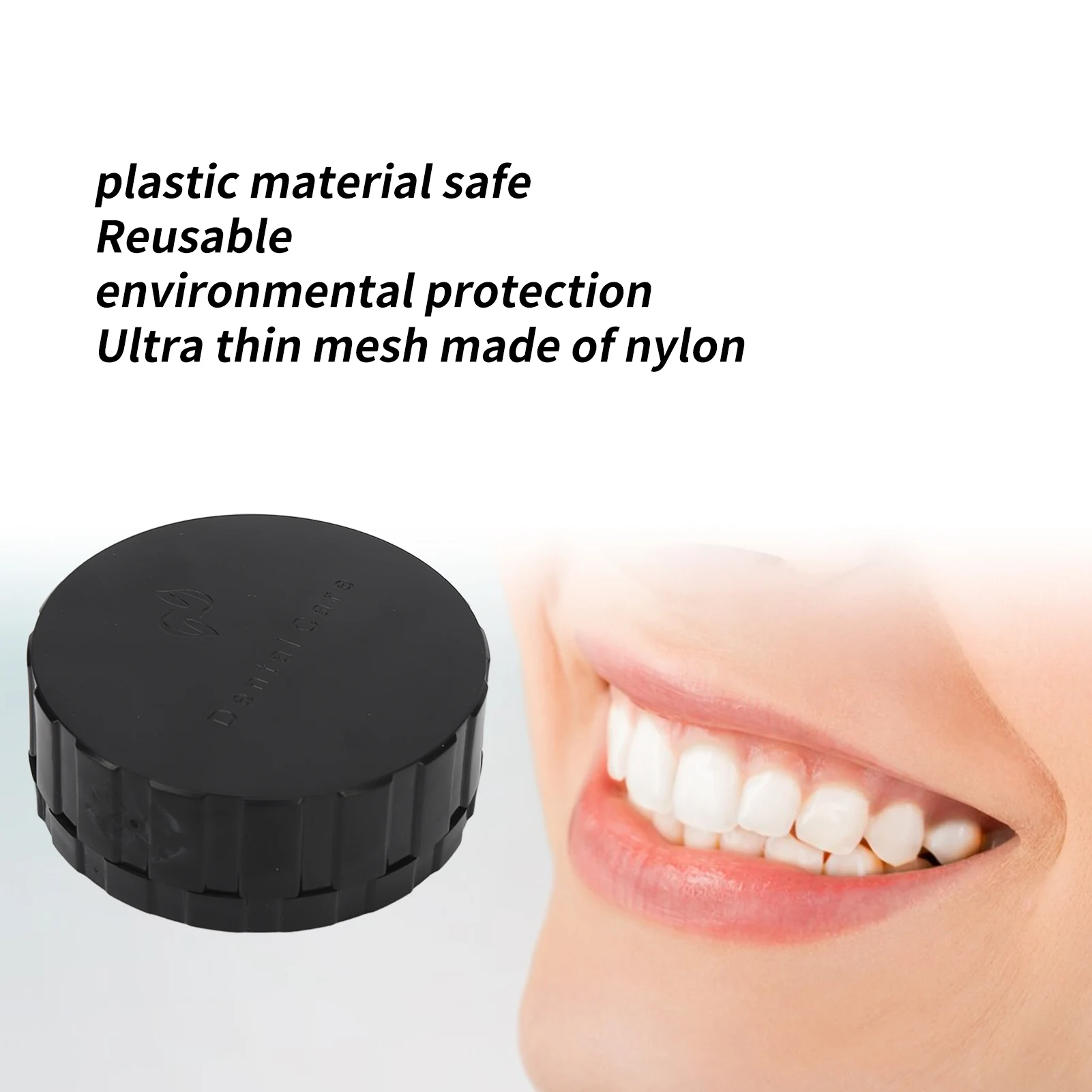 Denture  Storage Box Denture Veneer Processing Box Round Shape Reusable Black Denture Storage Box with Spare Pad
