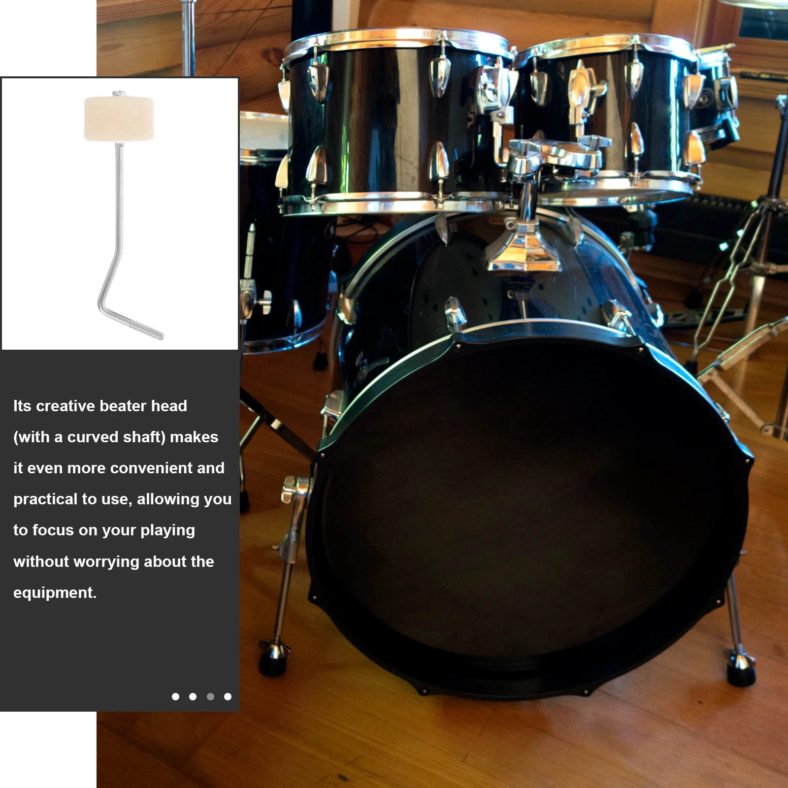 

Bass Beater Felt Head Metal Shaft Adjustable Kick Pedal Hammer For Bass Drum Foot Pedal Drum Accessories