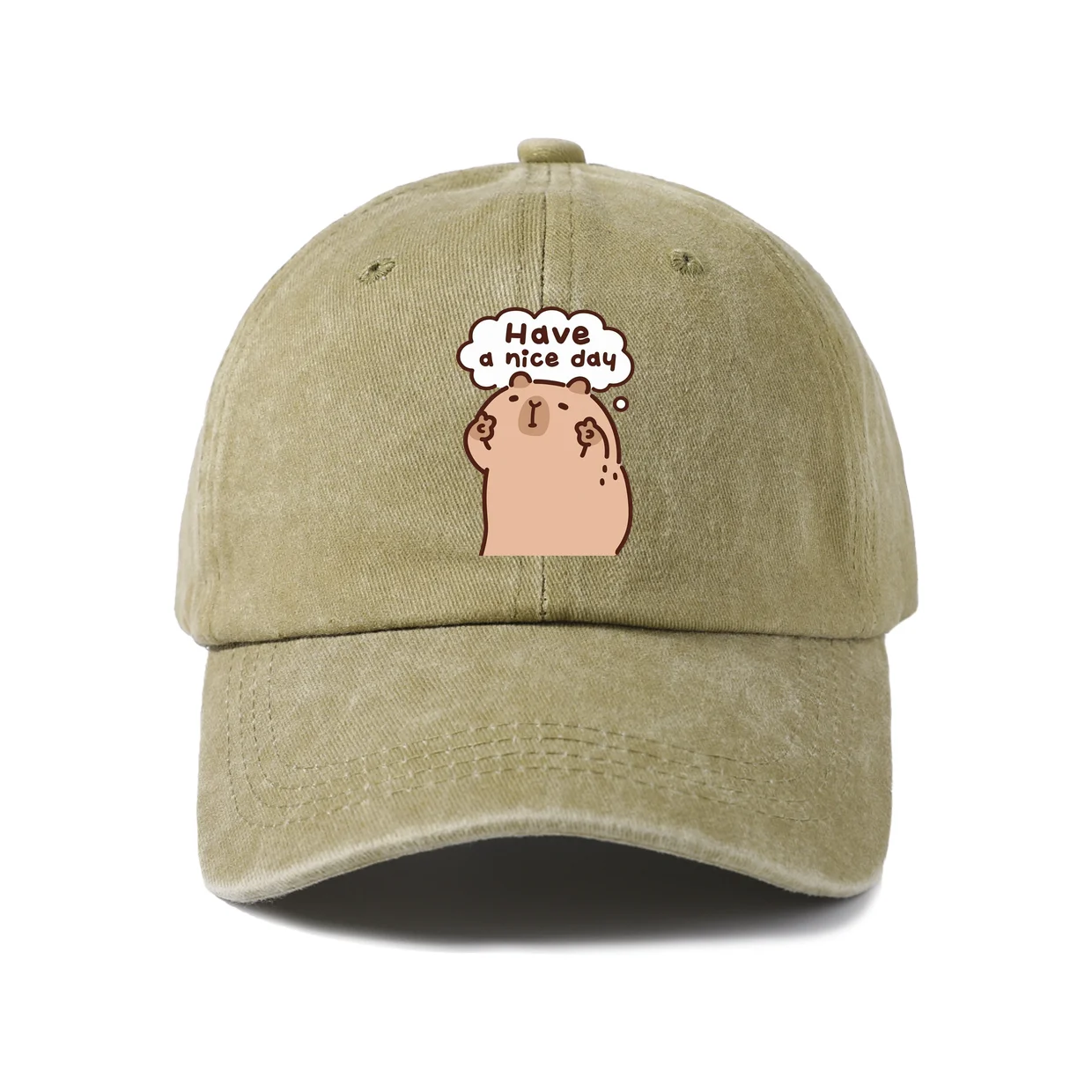 Funny Have a Nice Day Face Graphic Baseball Cap, Vintage Washed Adjustable Unisex Dad Hat, Everyday Gift