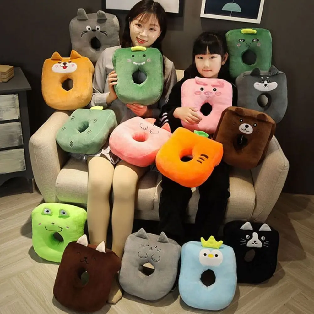 

Nap Accessories Cartoon Plush Nap Pillow Animal Pattern Hollow Hole Sleeping Pillow Soft Wear Resistant Neck Support Office