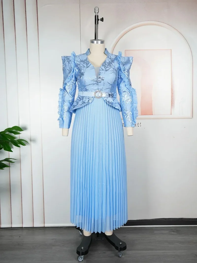 

plus Size Elegant African Ankara Dashiki Wedding Gown for Women Autumn Fashion Party Dress Turkey Muslim Style