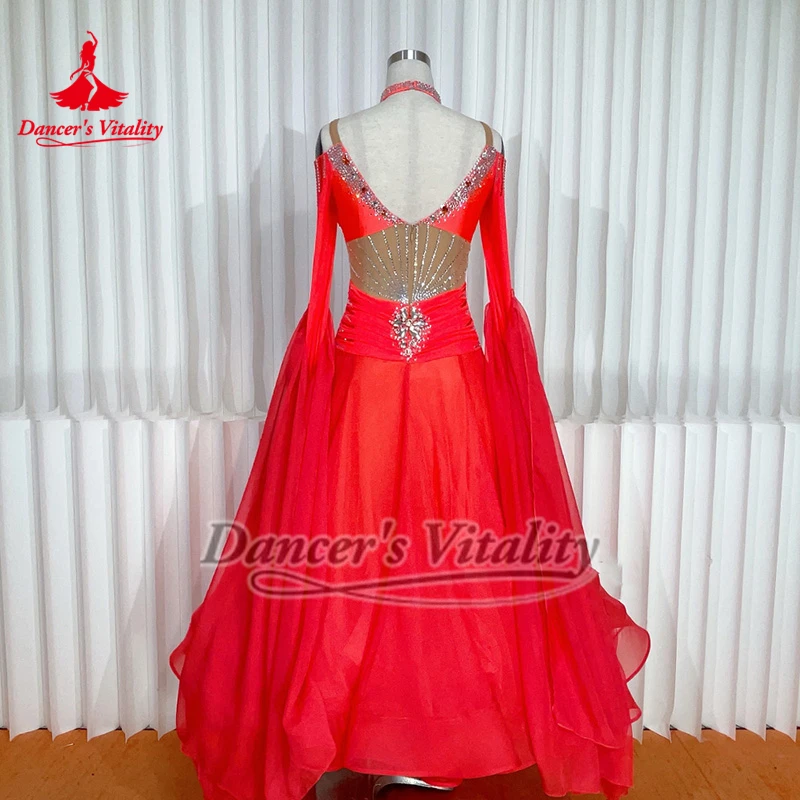 Standard Social Dance Luxurious AB Stones Big Swing Dresses High-end Customize Waltz Tango Perform and Competition Clothing