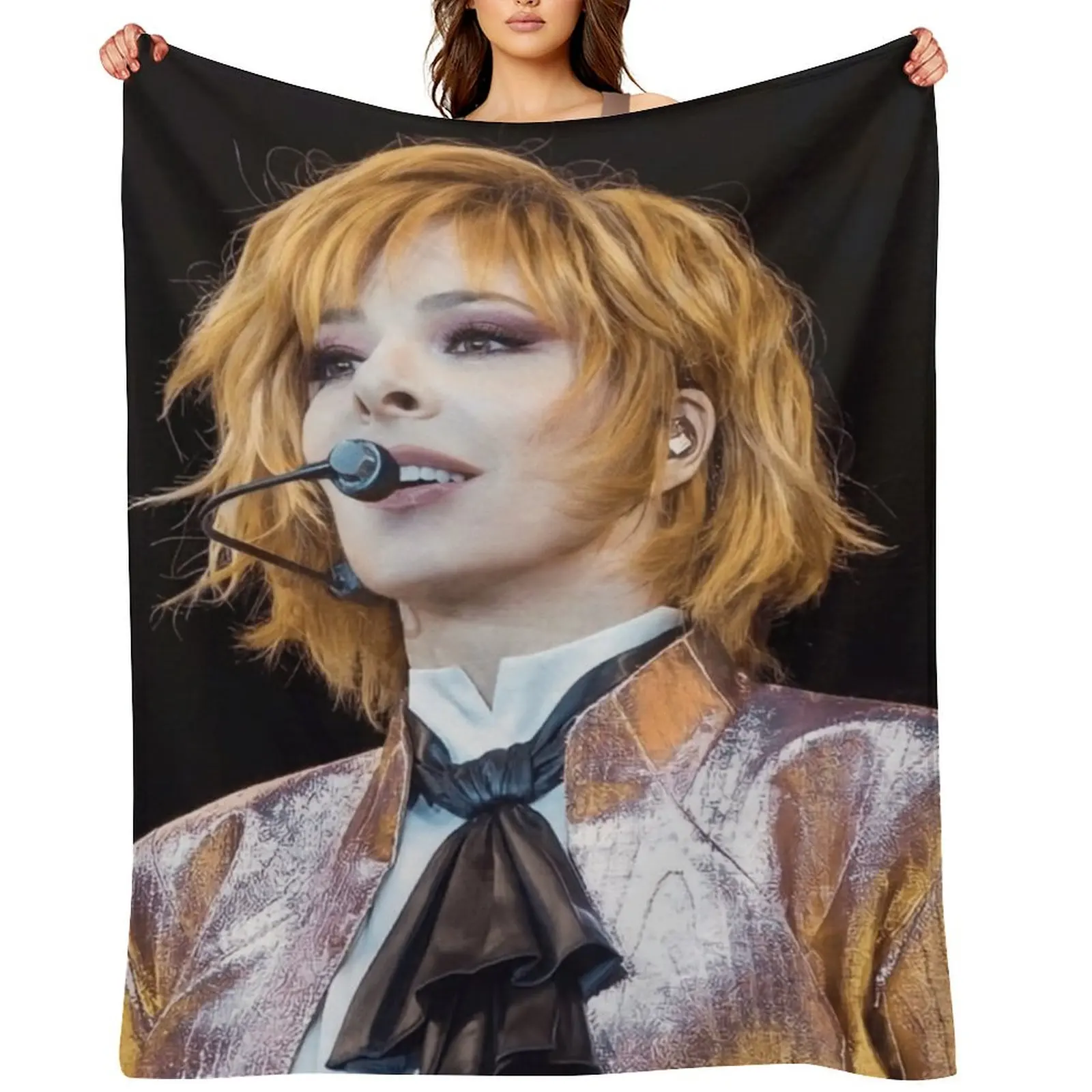 

Mylene Farmer Nevermore 2023 concert Throw Blanket Luxury St halloween warm for winter Luxury Thicken Blankets