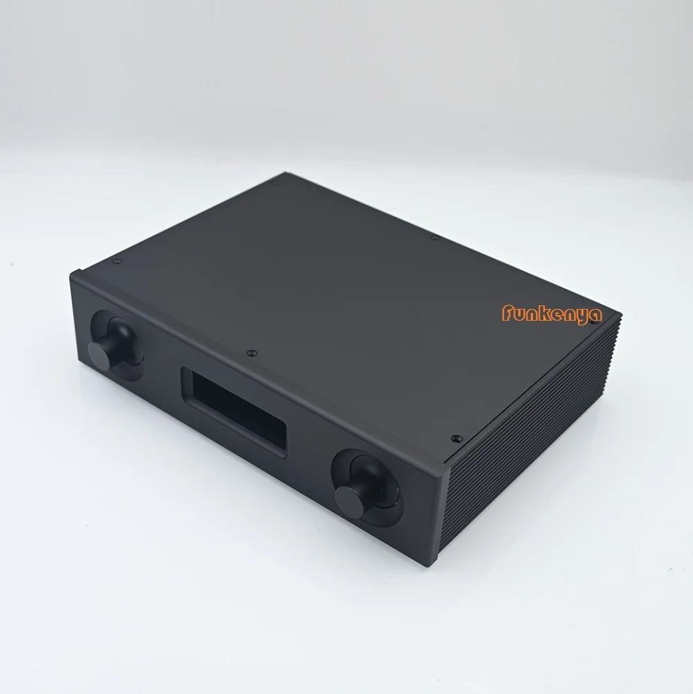 260x62x190mm Sandblaste Dual Channel Power Amplifier Supply Enclosure Home Audio DAC Decoder Case Aluminum Chassis LED Window