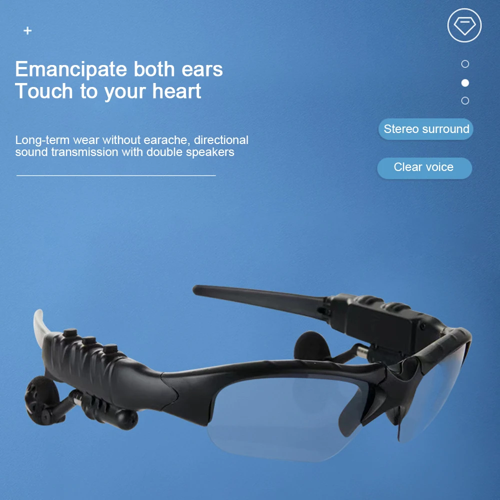 

Беспроводные интеллектуальные Bluetooth-очки 5,0, подключаемые очки, гарнитура с микрофоном, солнцезащитные очки для вождения, езды на велосипеде, спортивные наушники