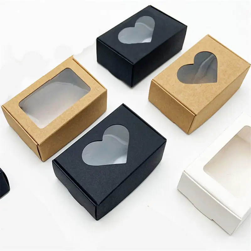 25 Pcs/cardboard Material Kraft Paper Black And White Packaging Cardboard Gift Box Soap Box Small Paper Box Packaging Box