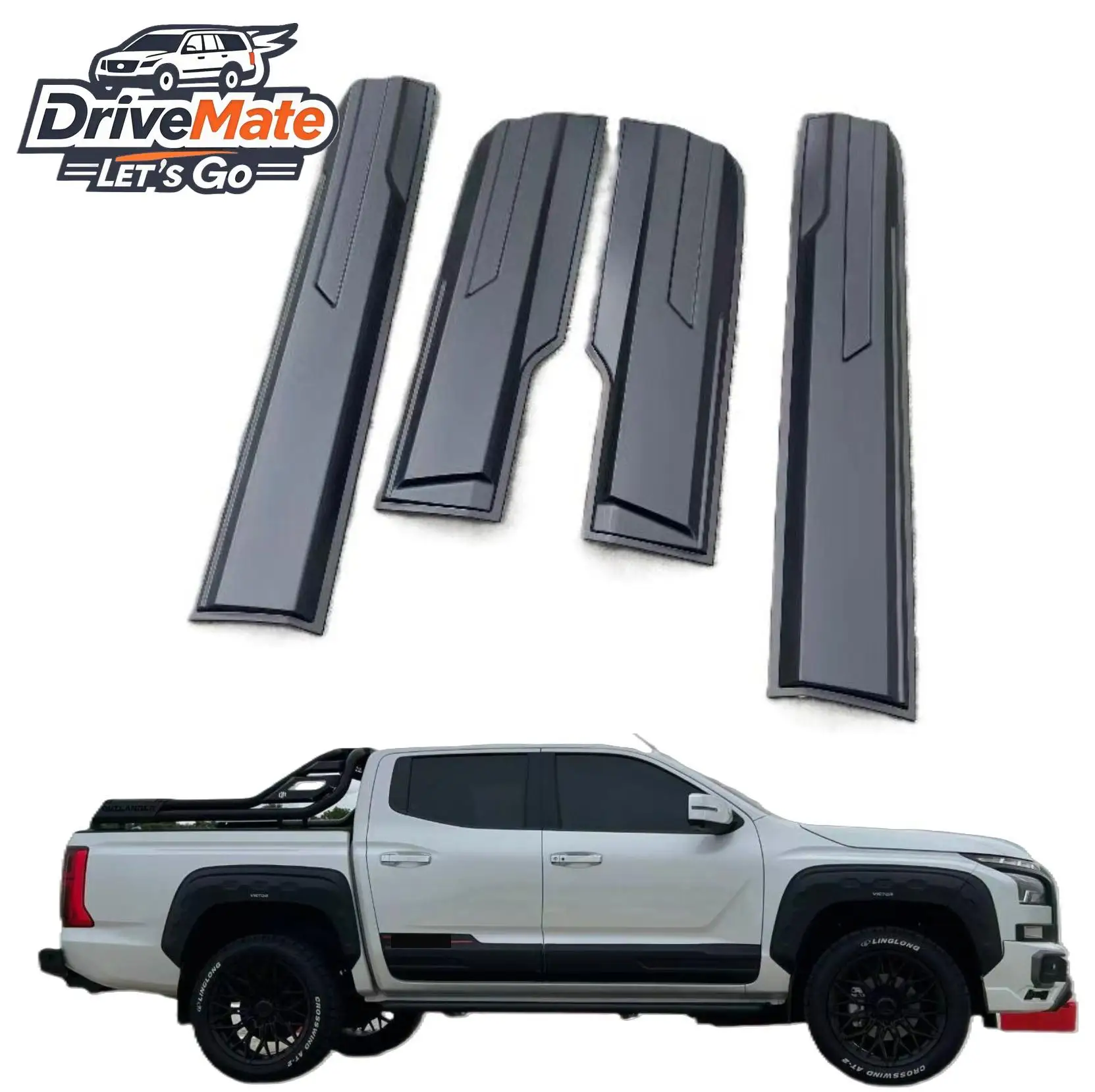 

Auto Modified Pickup Exterior Accessories Car Body Cladding Side Body Board for Triton L200 MR MQ Strada 2023 2024