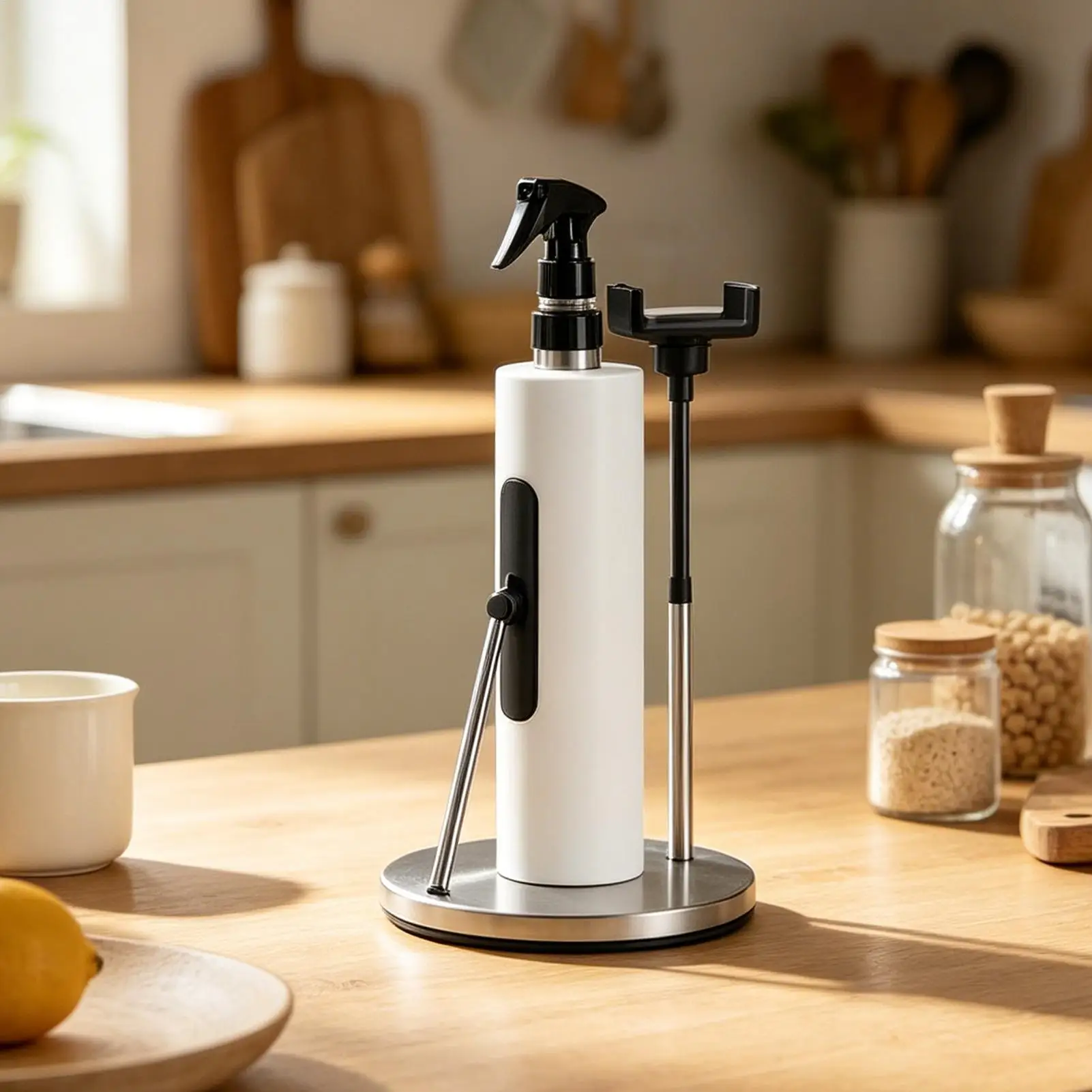 

Paper Towel Holder With Spray Bottle Heavy Duty Phone Stand Stainless Steel Modern Paper Towel Holder For Home Bedroom Kitchen