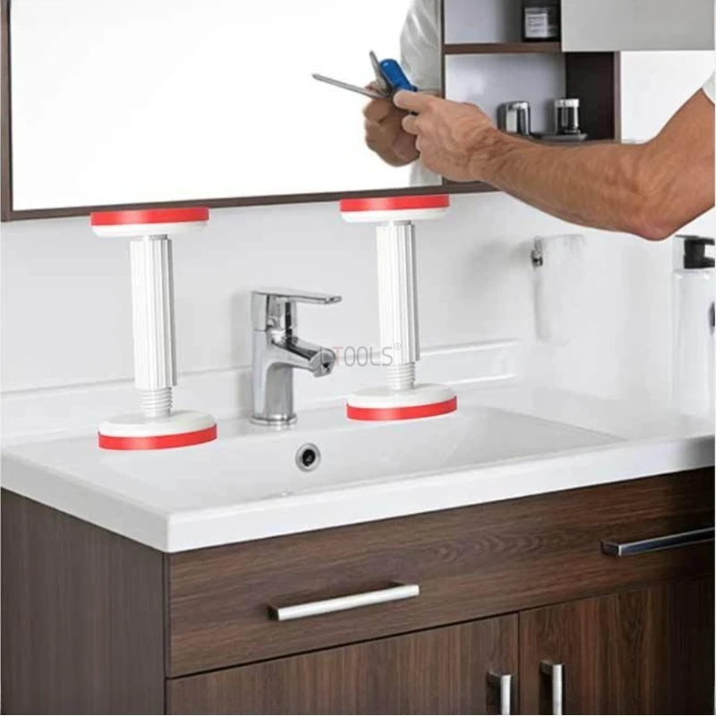 Varilla de soporte de elevación de nailon, herramienta de fijación de instalación de gabinete de baño Universal, extensión ajustable para el hogar, elevación telescópica