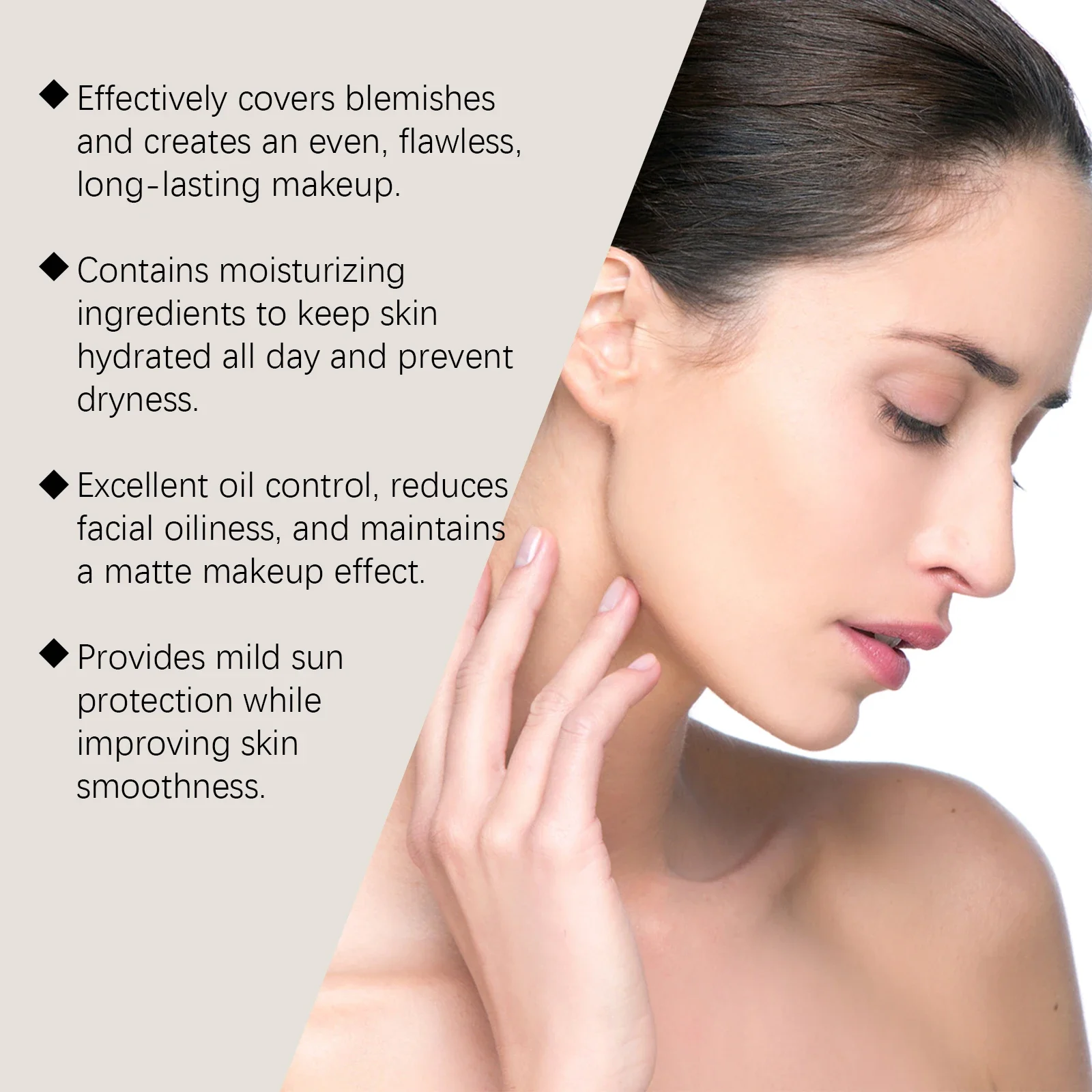 コンシーラー リキッド ファンデーションは顔に潤いを与え、明るくし、ニキビ跡をカバーし、メイクを落とさずにベースメイクを実行します。