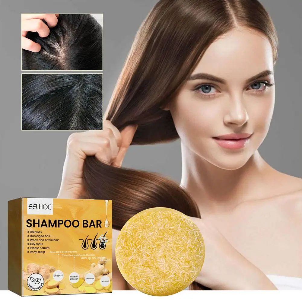 Natural Ginger Shampoo Soap Reduce Hair Loss Clean Dandruff Nourish Moisturize Scalp Improve Hair Quality Hair Care Product