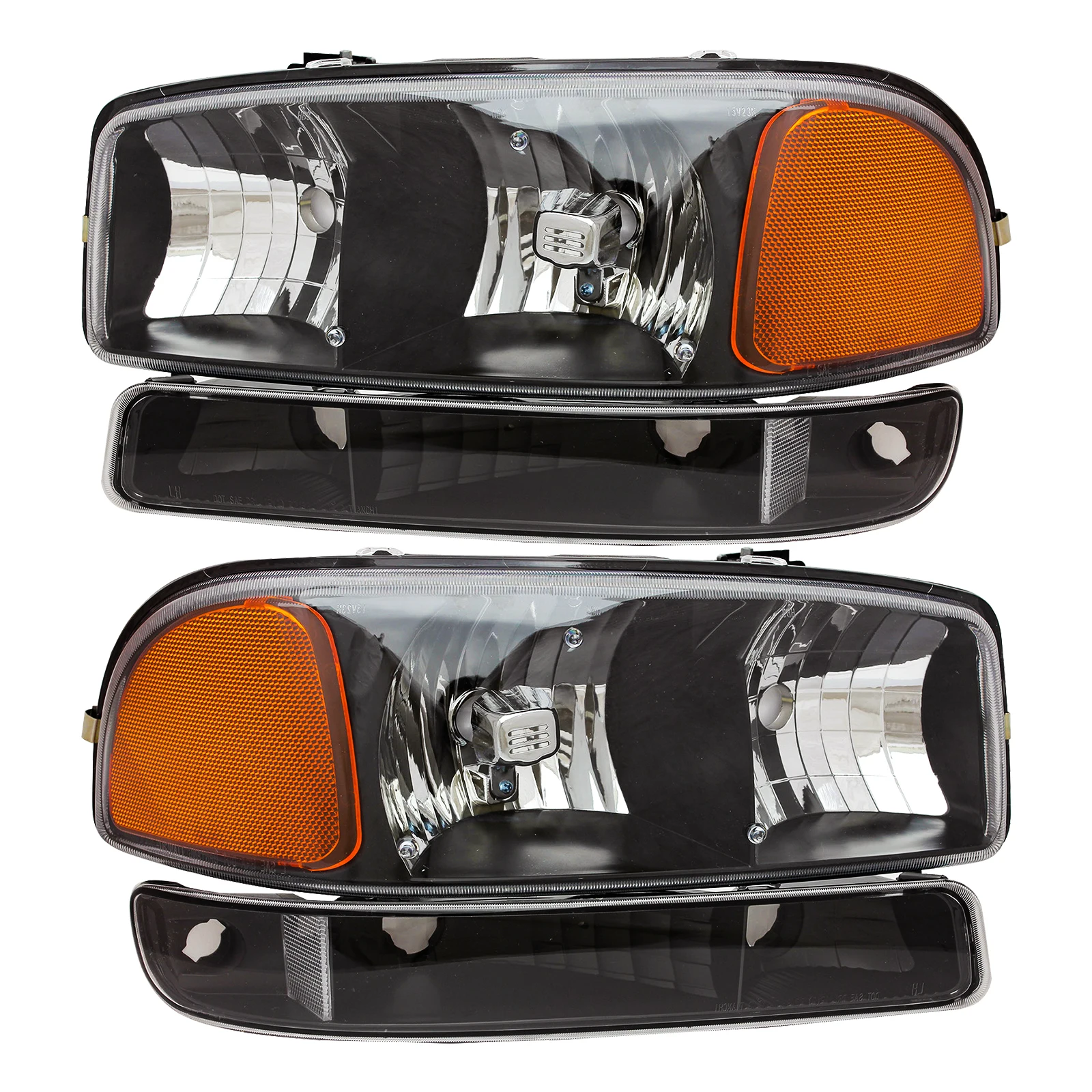 

Headlights Assembly Fits 99-06 GMC Sierra GS99, 00-06 Yukon,Clear Lens, 1Pair