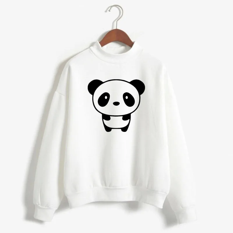 Panda pattern Print Woman Sweatshirts Sweet Korean O-neck Knitted Pullovers Thick Autumn Winter Candy Color Loose Women Clothing