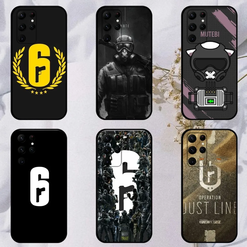 เคสโทรศัพท์ Game Rainbow S-Six S-Six สำหรับ Samsung S23,23,22,30,21,10,9,Note20อัลตร้า, เบา, พิเศษ, 5G, บวก, Fe, เคสนิ่มสีดำ