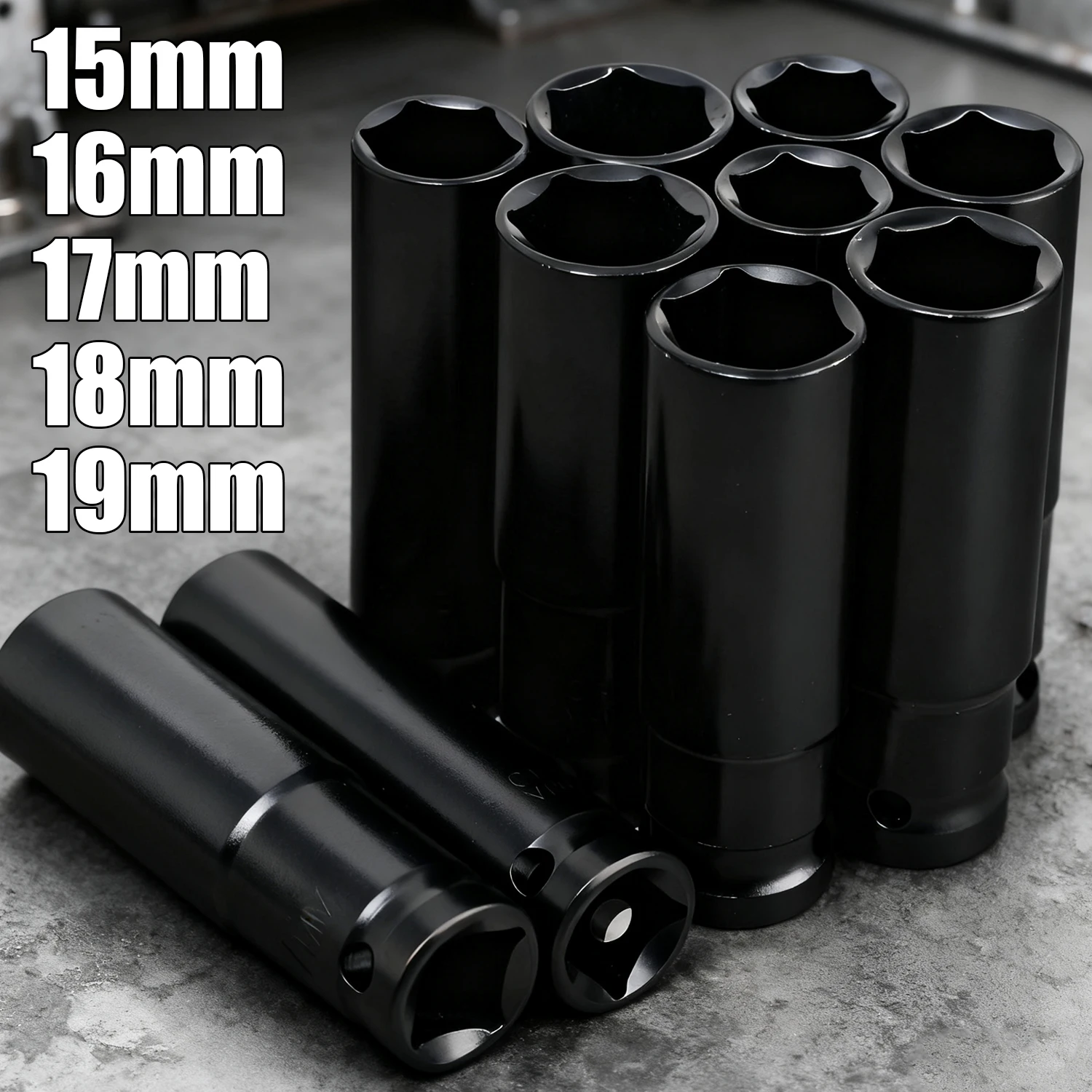 Enchufe de accionamiento de 1/2 ", llave métrica de impacto eléctrica de acero de 6 puntos para reparación de automóviles en casa, herramientas eléctricas manuales para quitar tornillos de neumáticos