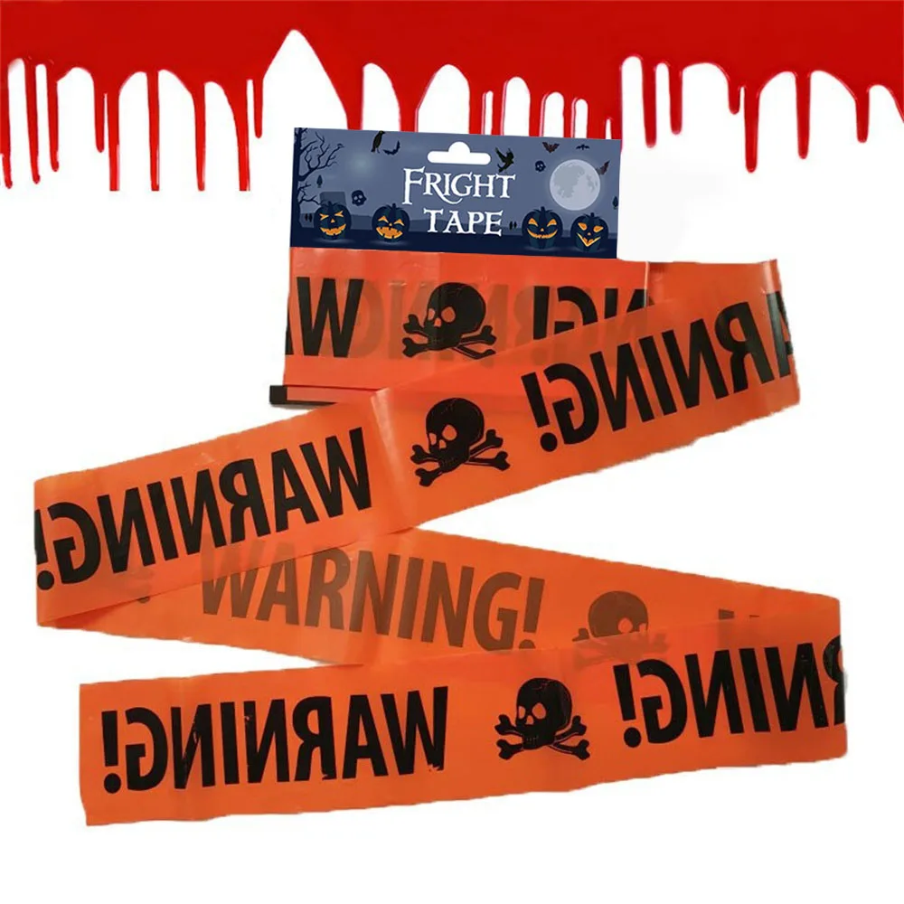 

NEW 1PC Halloween Props Window Prop Warning line Plastic Skull Head Warning Tape Signs Halloween Decoration Witch Balloons lot