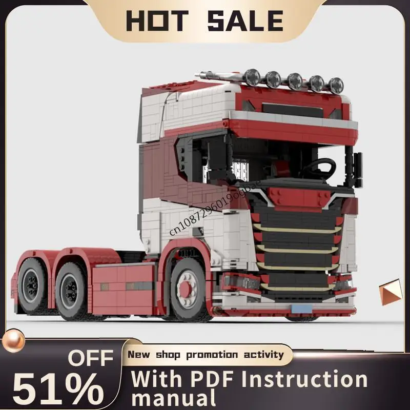 2866피스 엔지니어링 컨테이너 스카니아 770S 중장비 트럭 트레일러 타워 헤드 기술 DIY 창의적 아이디어 맞춤 퍼즐 장난감