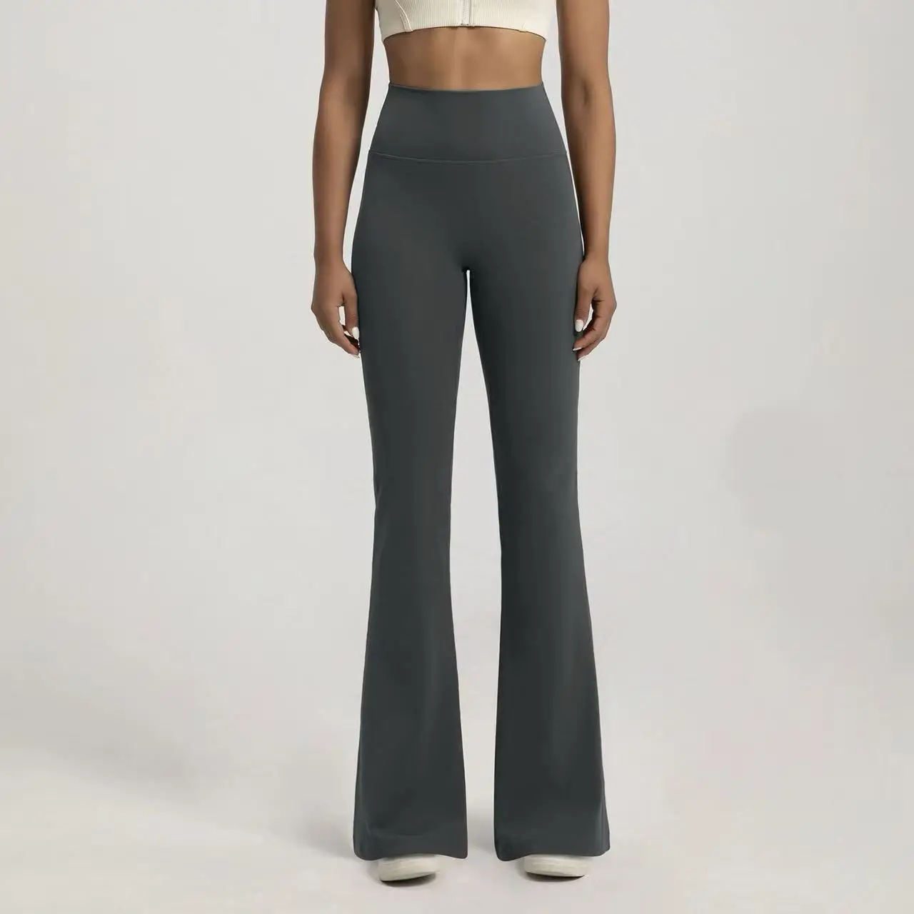 Naked High Waisted Waist Cinching Hip Lifting Fitness Exercise Elastic Bell Bottom Pants Women Casual Outdoor Running Yoga Pants