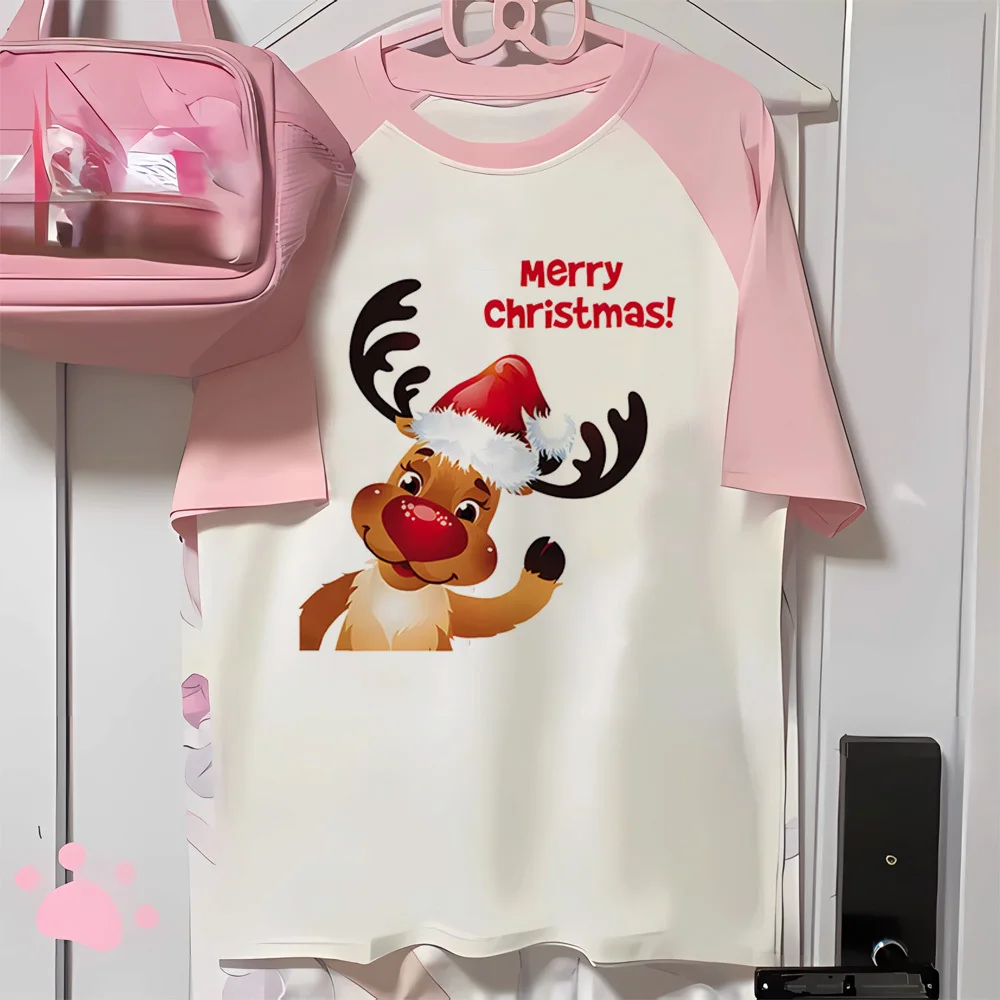 

Christmas top tees female Y2k anime Breathable Vintage Pop Culture 2000s Grunge Comfortable korean clothes harajuku Classic