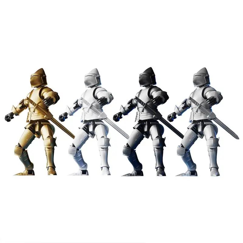 Anime Action Figures Multipurpose Small Action Figure Medieval Knight Toy Creative Poseable Action Figures for Desk Display Gift