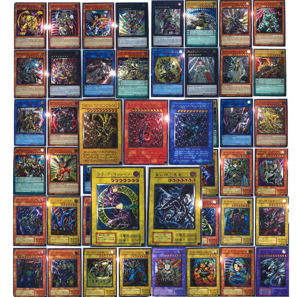 Yu-Gi-Oh Homemade Rough Flash Sixth Edition 53Pcs UTR Black Mage True Red Eyes Black Red Animation Game Collection Card Toy