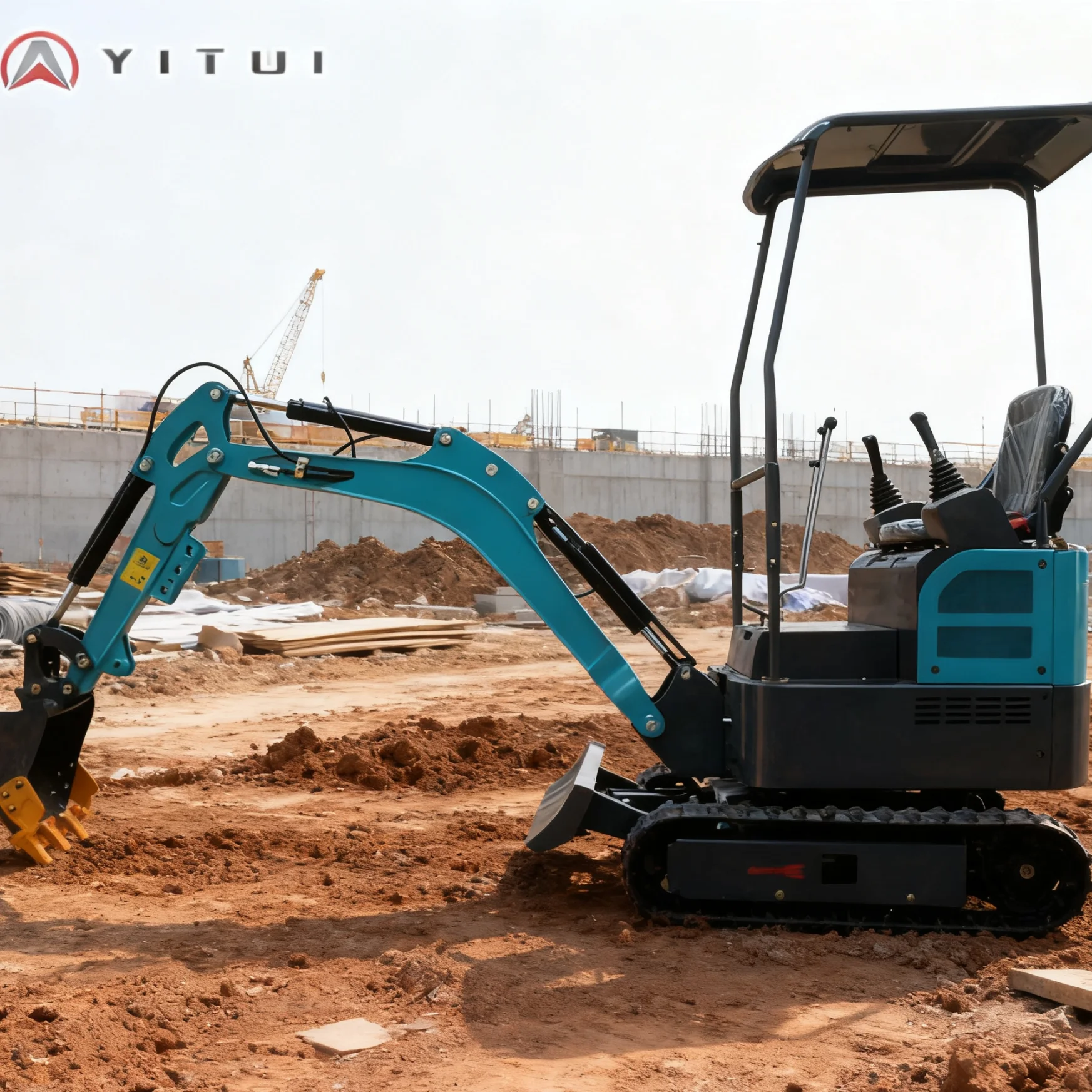 1.5 طن حفارة هيدروليكية صغيرة YITUI حفار زاحف صغير كفاءة عالية للزراعة المناظر الطبيعية للاستخدام المنزلي حسب الطلب