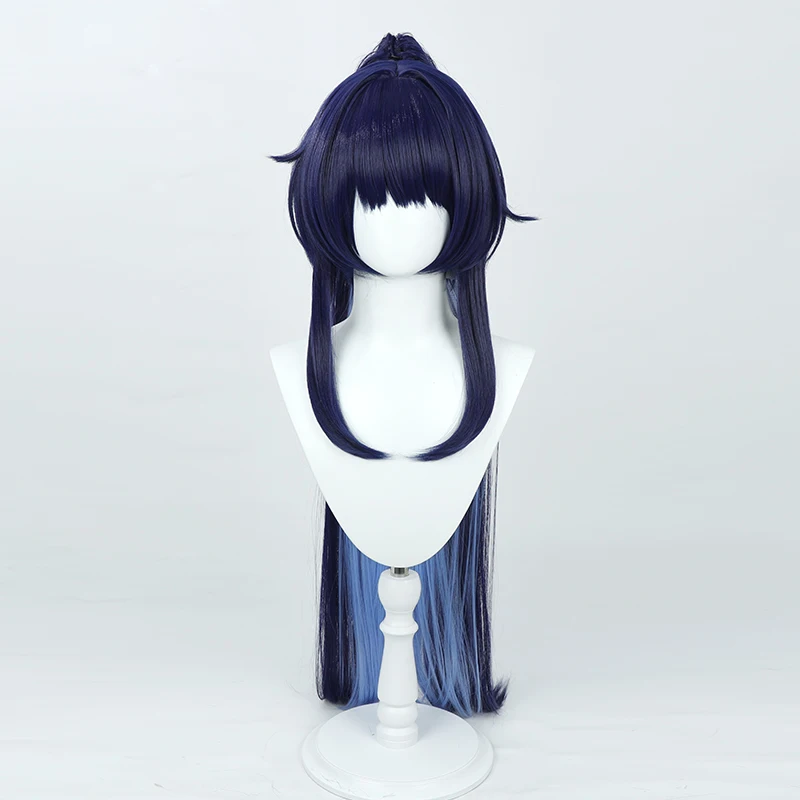 Anime Herrscher of Origin Raiden Mei Cosplay Wig Halloween Carnival Party Props Synthetic Hair Heat Resistant Fiber + Wig Cap