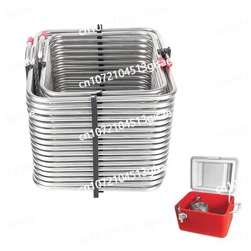 2-Layers Square Shape Homebrew Coiling Beer Cooler Coil Tubing for Jockey Box,  Chiller Cool Beverages Dispenser,Space Saving