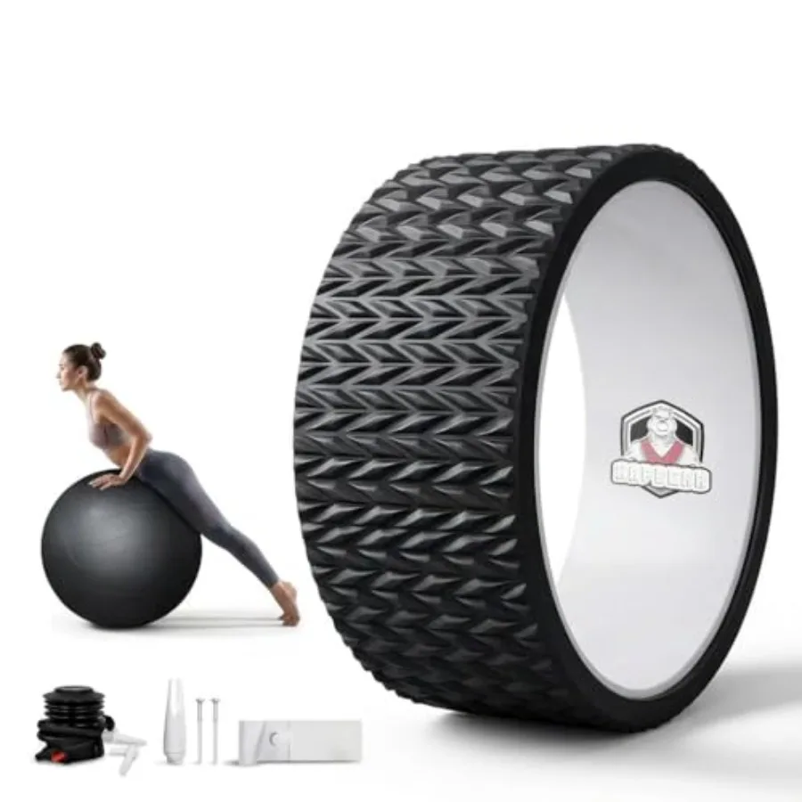 

Back Roller - Yoga Wheel Set with 26'' Exercise Ball 12'' PP Inner Core Spine Alignment Tool for Back Pain Relief Core Strength