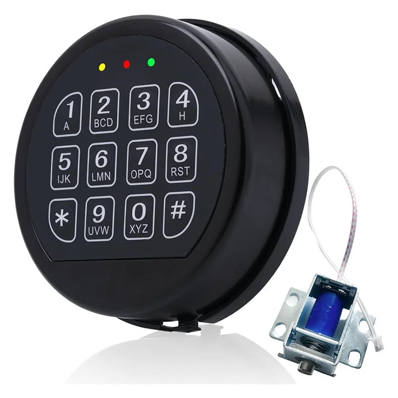 

A16Q-Safe Lock Replacement With Solenoid Lock Black Keypad Electronic Lock For Home And Business Safe Box