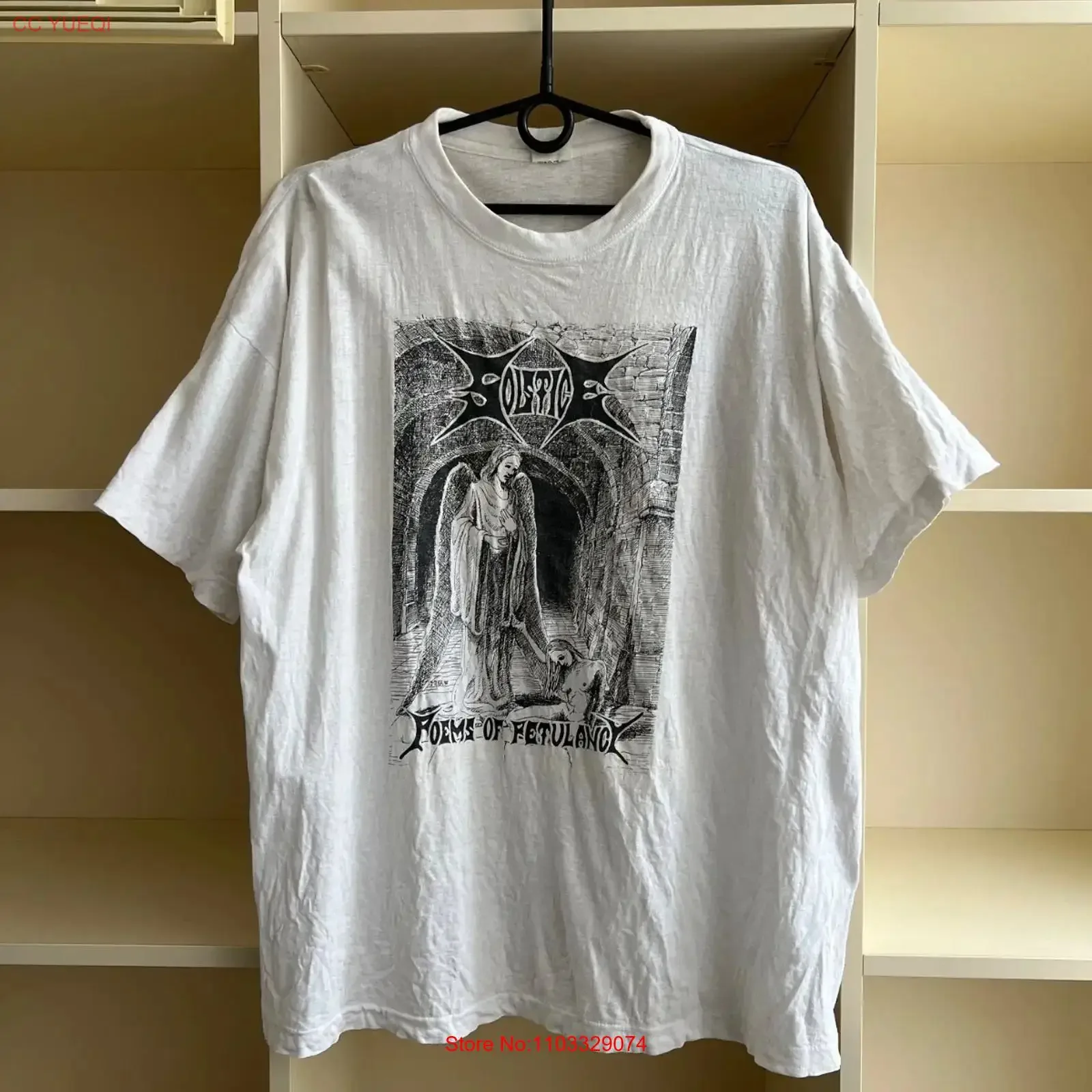 T-shirt vintage des années 90 de la groupe Solstice, Metal Poems Of Petulancy, vintage, lavé, unisexe, respirant, doux, vêtements de créateur graphiques