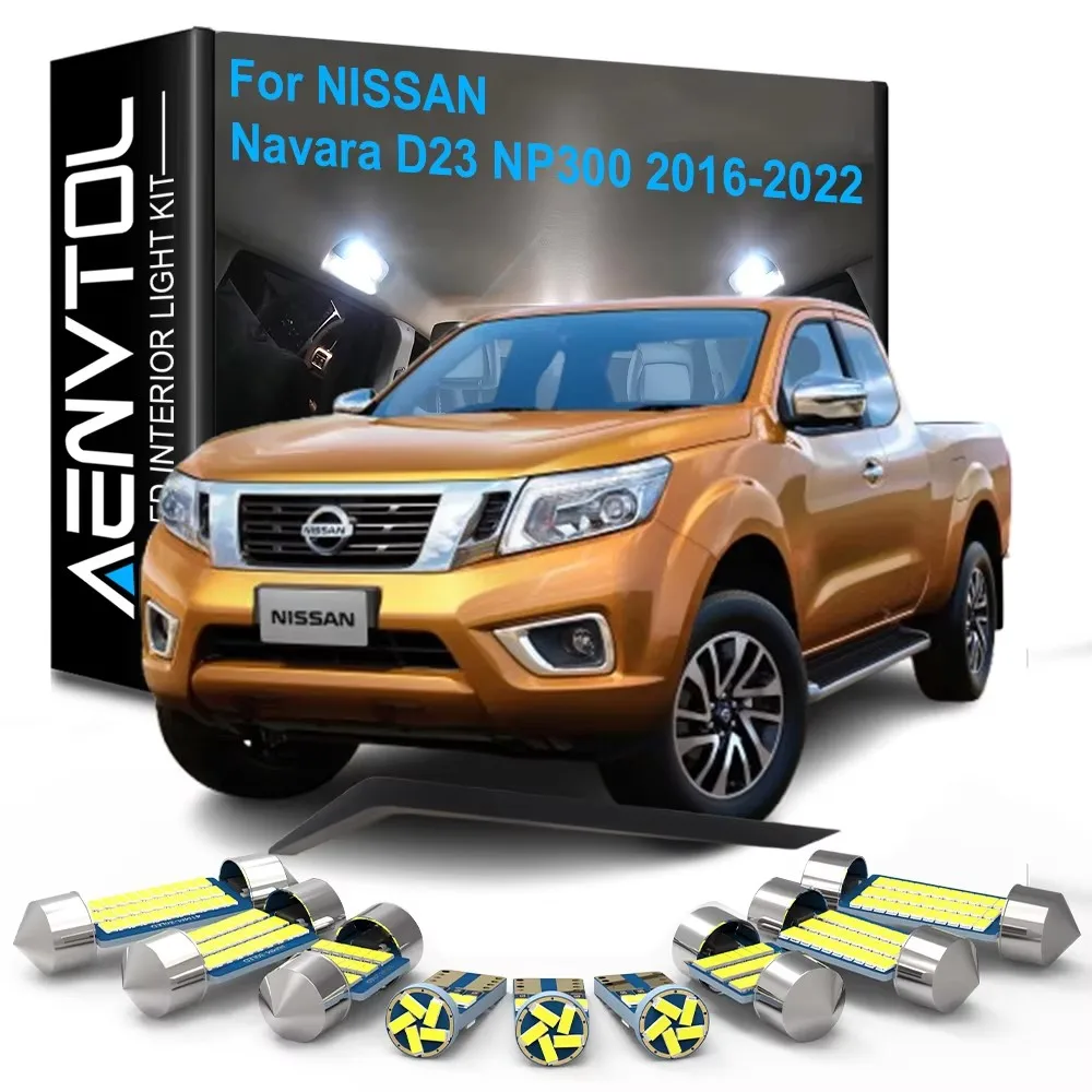 8 Stück LED-Innenbeleuchtung Canbus für Nissan Navara D23 NP300 2016 2017 2018 2019 2020 2021 2022 Auto-Innenraum-, Tür- und Kennzeichenleuchten