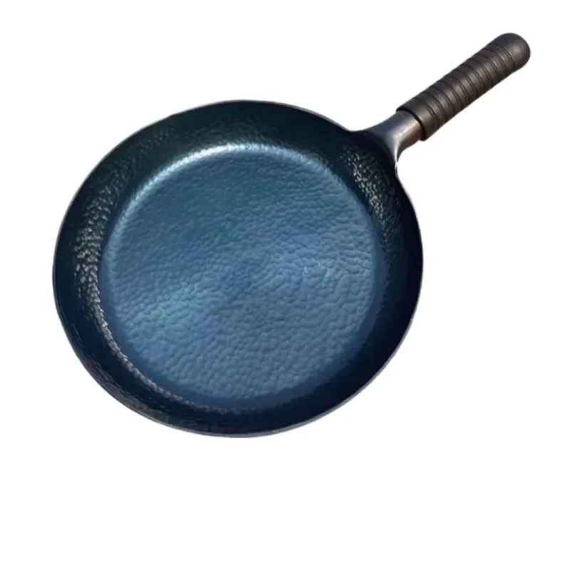 26/28/30Cm Ijzeren Koekenpan, Inductie Compatibel, Chinese Traditionele Gehamerde Pan Blauw Koken Wok Keuken Kookgerei