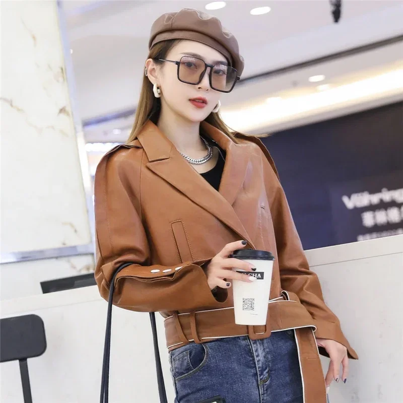 Tajiyane Short Genuine Sheepskin Jacket Women Spring Autumn Real Leather Jackets for Women 2023 Slim Jaquetas Femininas Couro