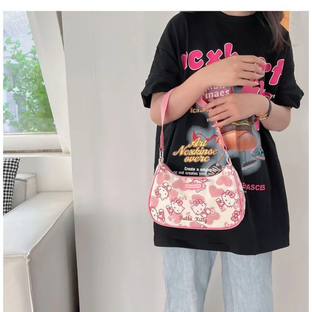 Kawaii Hello Kitty Y2K Shoulder Bags Sanrio Anime Cute Underarm Purse Kuromi Tote Handbags My Melody Girls Fsahion Mini Wallet