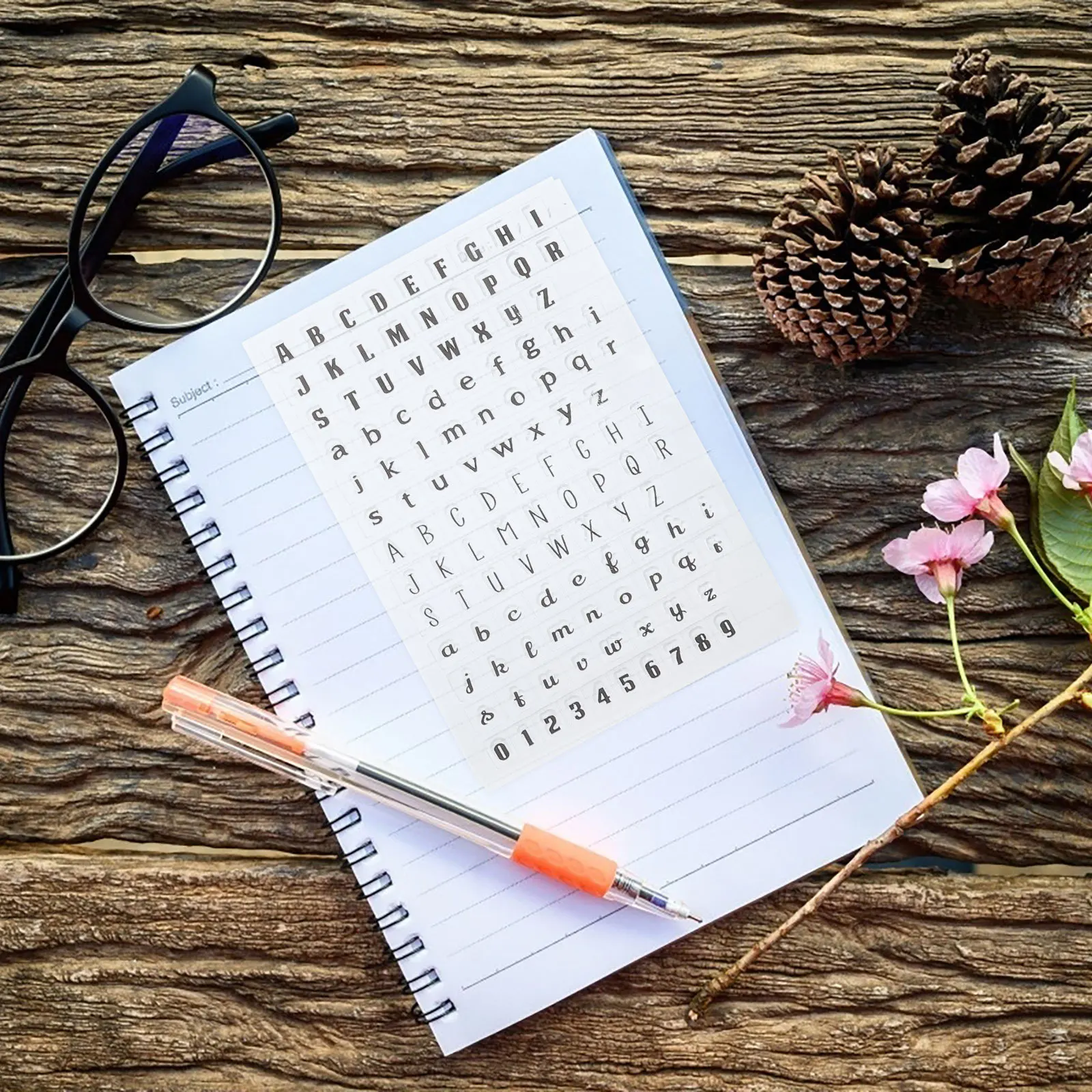 Sellos de silicona transparentes, patrones del alfabeto transparente para hacer tarjetas de diario, álbumes de recortes, manualidades de oficina, 4 Uds.
