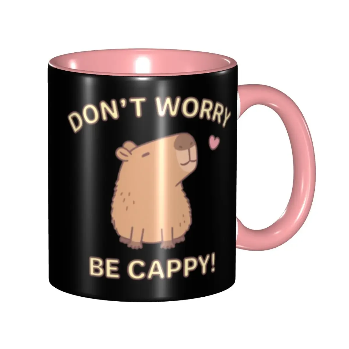 DIY Funny Dont Worry Be Cappy Happy Capybar Ceramic Mugs Customized Coffee Cup Creative Gift