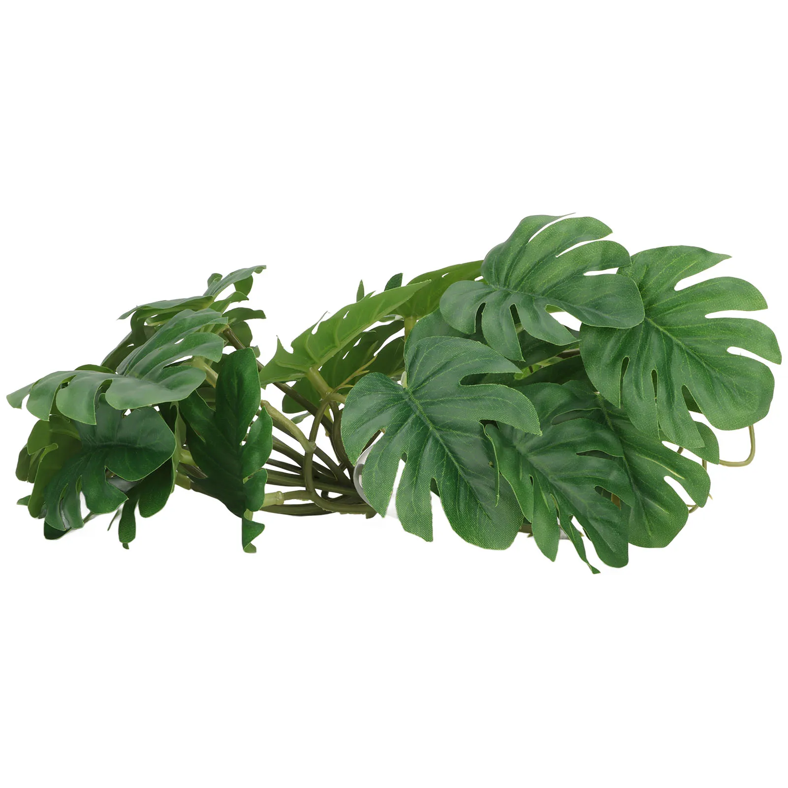 Artificial Palm Plants Leaves Plastic Simulation Turtle Leaf Decoration with Suction Cup for Reptile Tank, Rainforest Tank