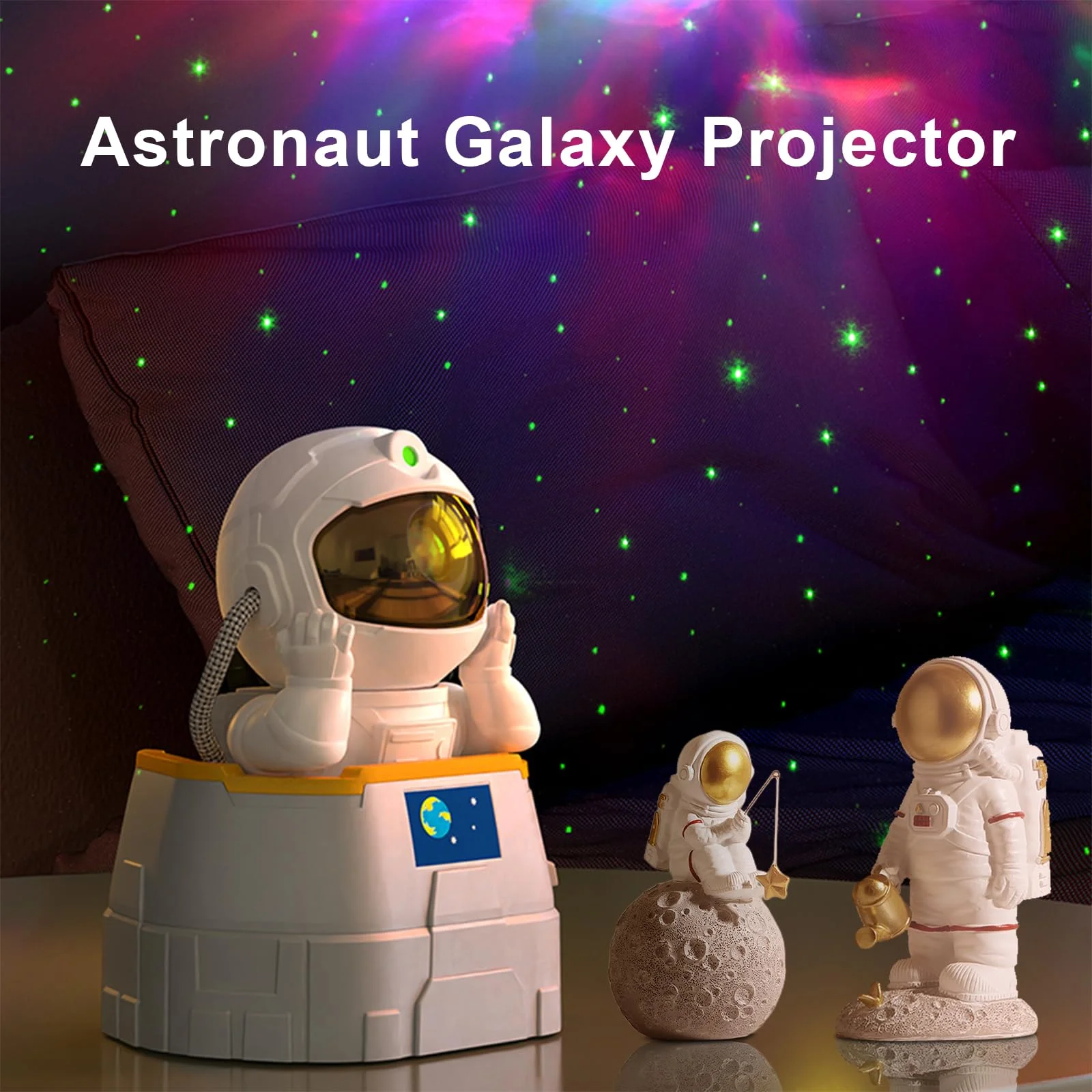 Astronaut Galaxy Projector Night Light Remote Control 360° Rotating Light Stepless Dimming Projector Night Lamp for Kids Bedroom
