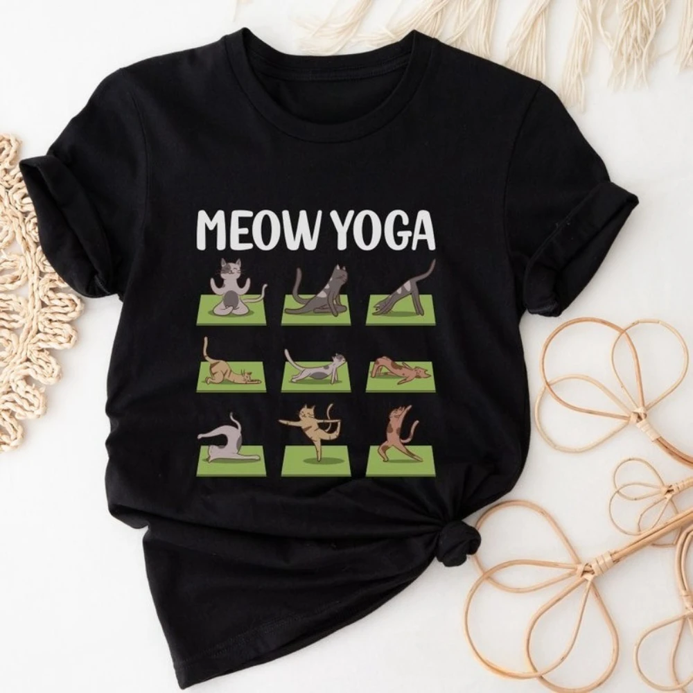 Pilates Yoga Instructor - Kedi Yoga Gömleği Komik Günlük Tişört