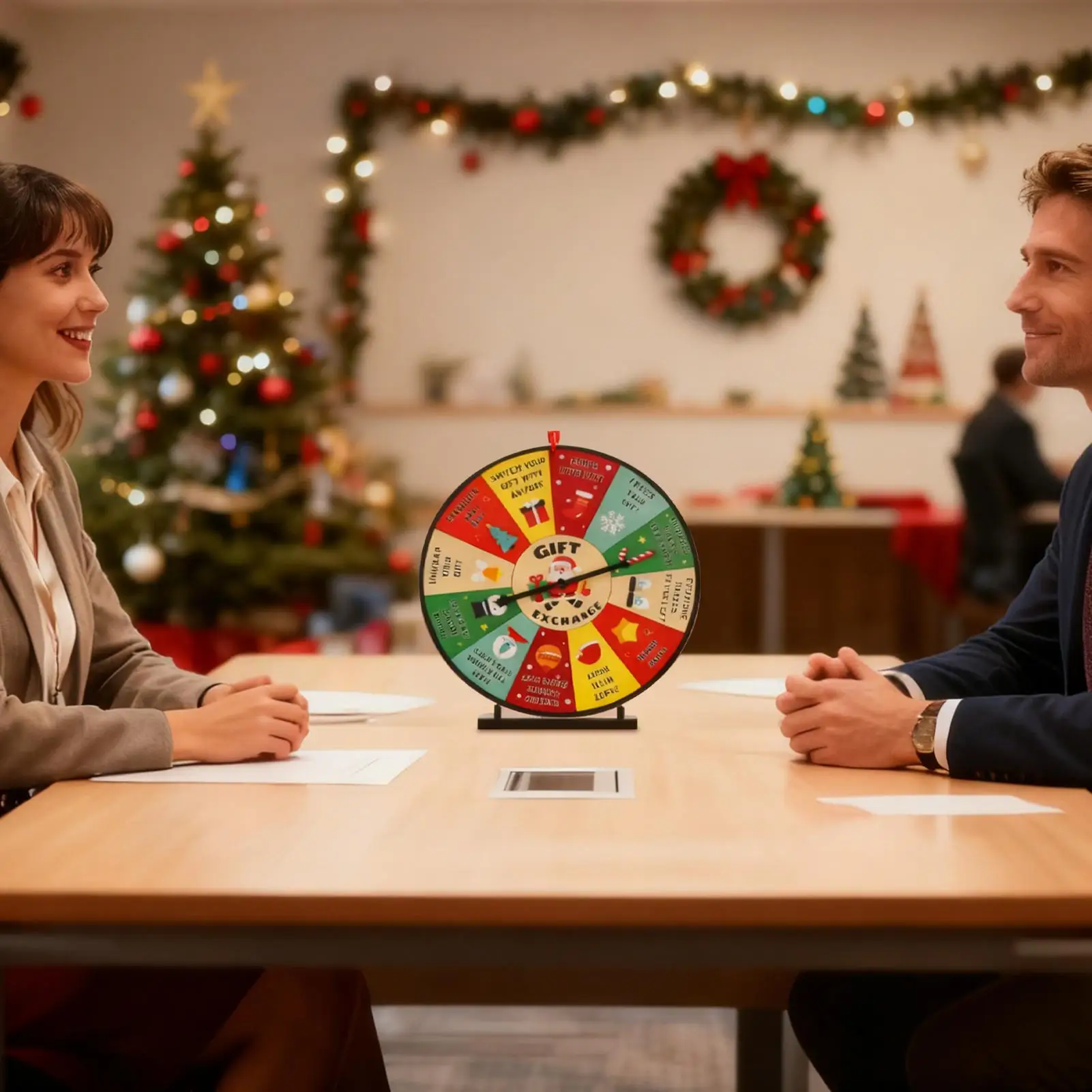 

Christmas Party Spinner Wheel Winter Holiday Party Supplies Christmas Spinner Wheel For Prizes Exchange For Family Coworkers