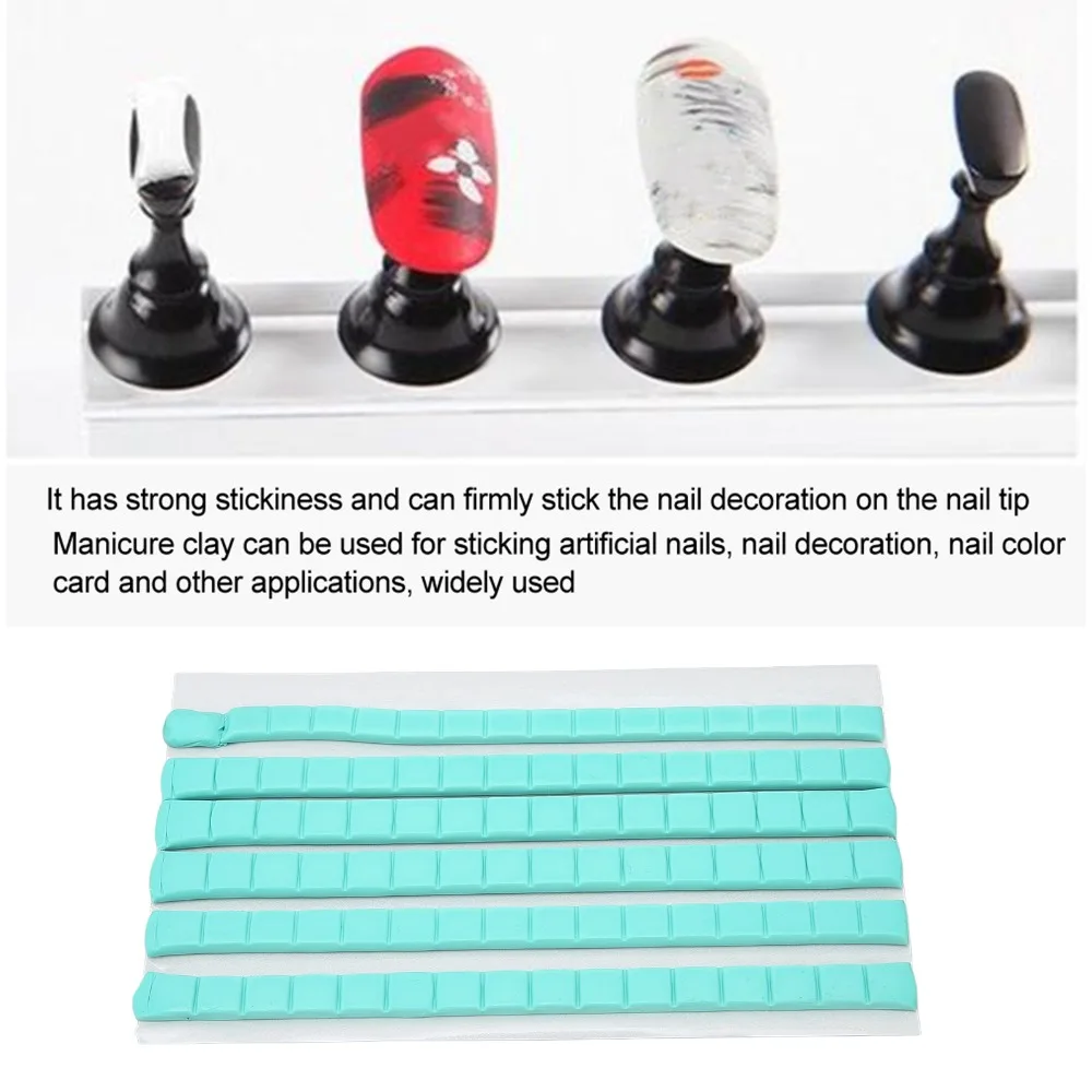 96 pieces per pack Green Nail Art Glue Clay Non-marking And removable Reusable feature Tacky Putty Multipurpose use